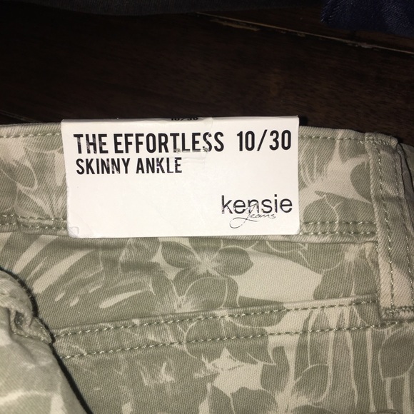 Kenzie Jeans The Effortless Skinny Ankle Size 10/30 Green (Light Sage Safari) - Picture 5 of 7